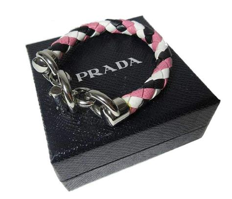 Prada Woven Saffiano Leather And Silver